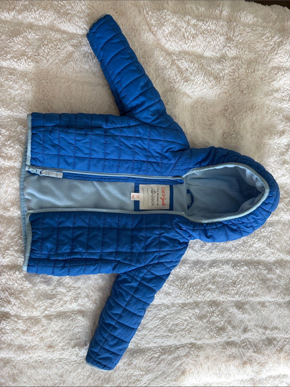 Cat & Jack Royal Blue Quilted Hooded Puffer Jacket